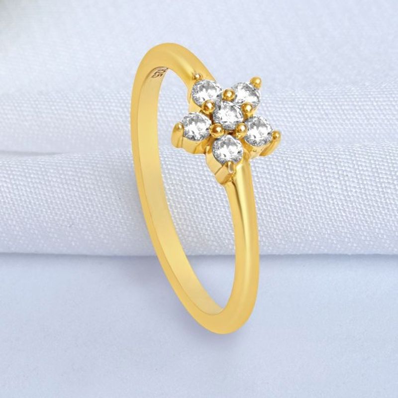 925 Sterling Silver Gold Plated Blossoming Beauty Finger Ring