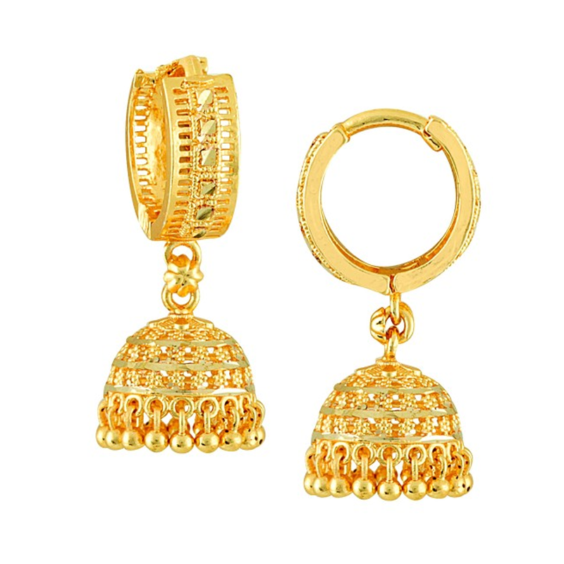 Gold-Plated Circular Jhumkas Earrings